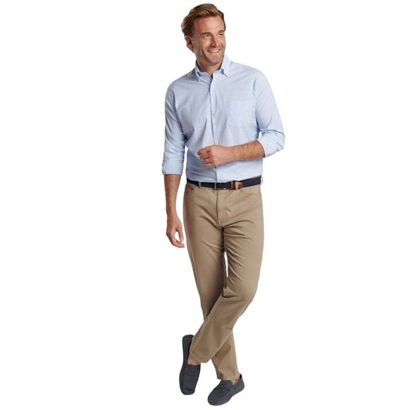 Peter Millar Silk Blend Dress Shirt, XXL, Cottage Blue, Golf Club Embroidery - Picture 1 of 7